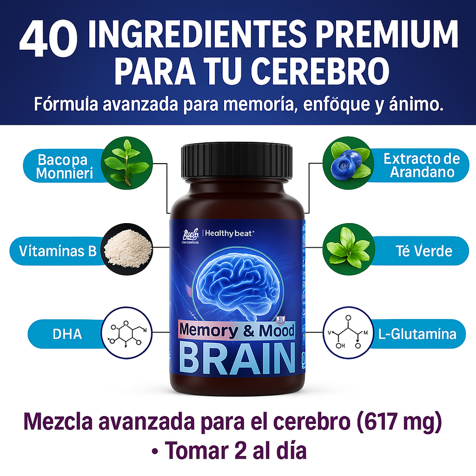 🧠✨ Activa tu mente, memoria y enfoque al máximo 💊 Con BRAIN Memory & Mood — Importado de USA