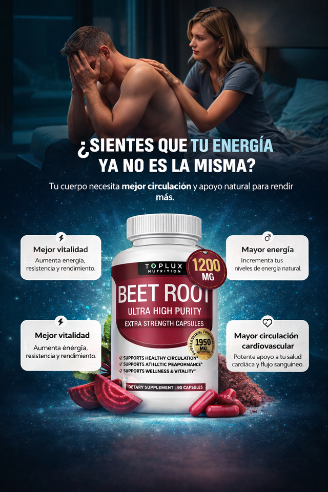 Beet Root Orgánico: Recupera Tu Potencia Masculina y Reactiva Tu Circulación 💪🔥