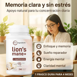 POTENCIA TU ENERGÍA Y CONCENTRACIÓN CON LION´S MANE+ Importado de USA🗽