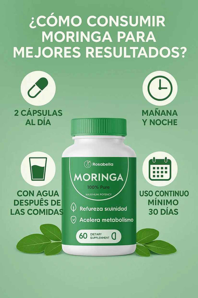 ✨Con Moringa de Rosabella 100% Pura recupera tu energía⚡, fortalece tus defensas🛡️y acelera tu metabolismo