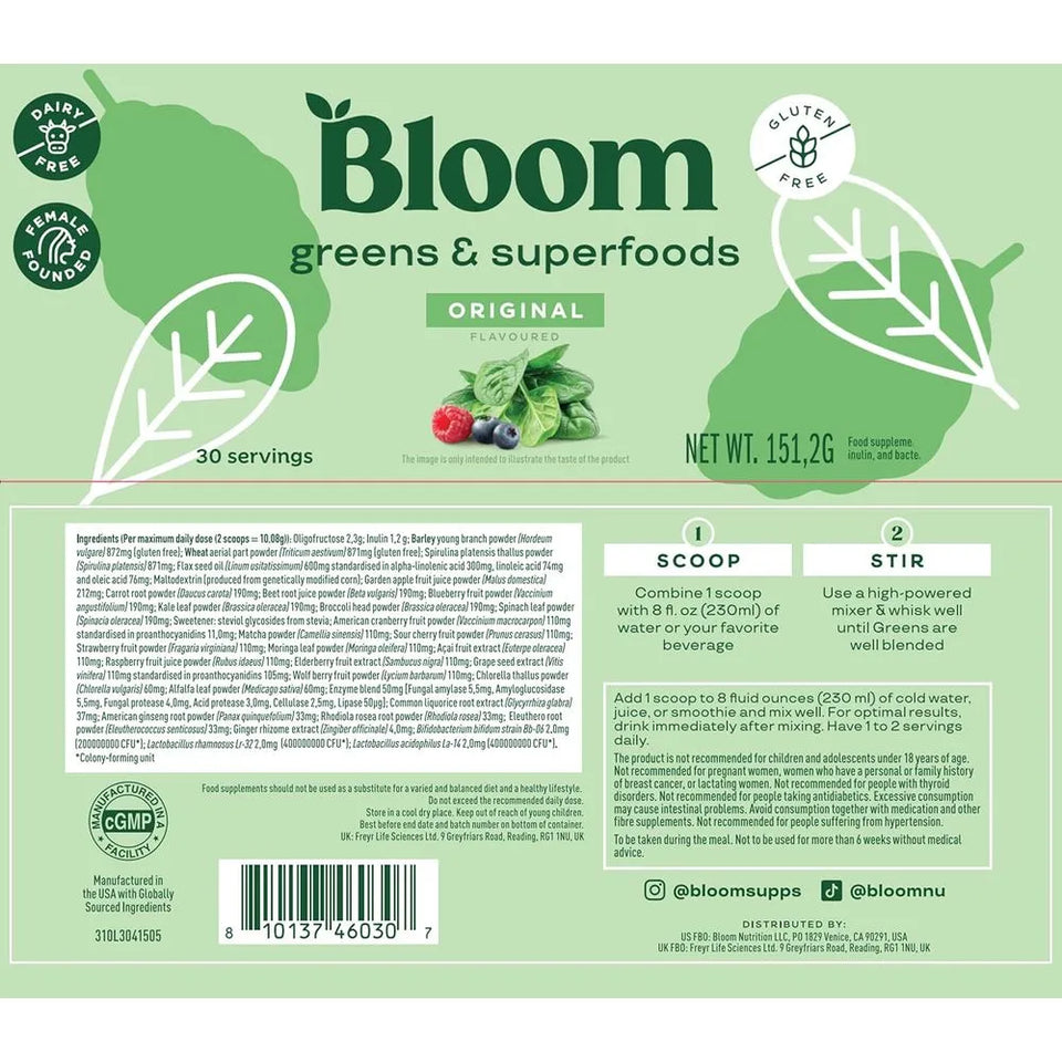 Bloom Greens & Superfoods 👉 Mejora tu digestión, reduce la hinchazón y recupera tu energía todos los días 🌿⚡