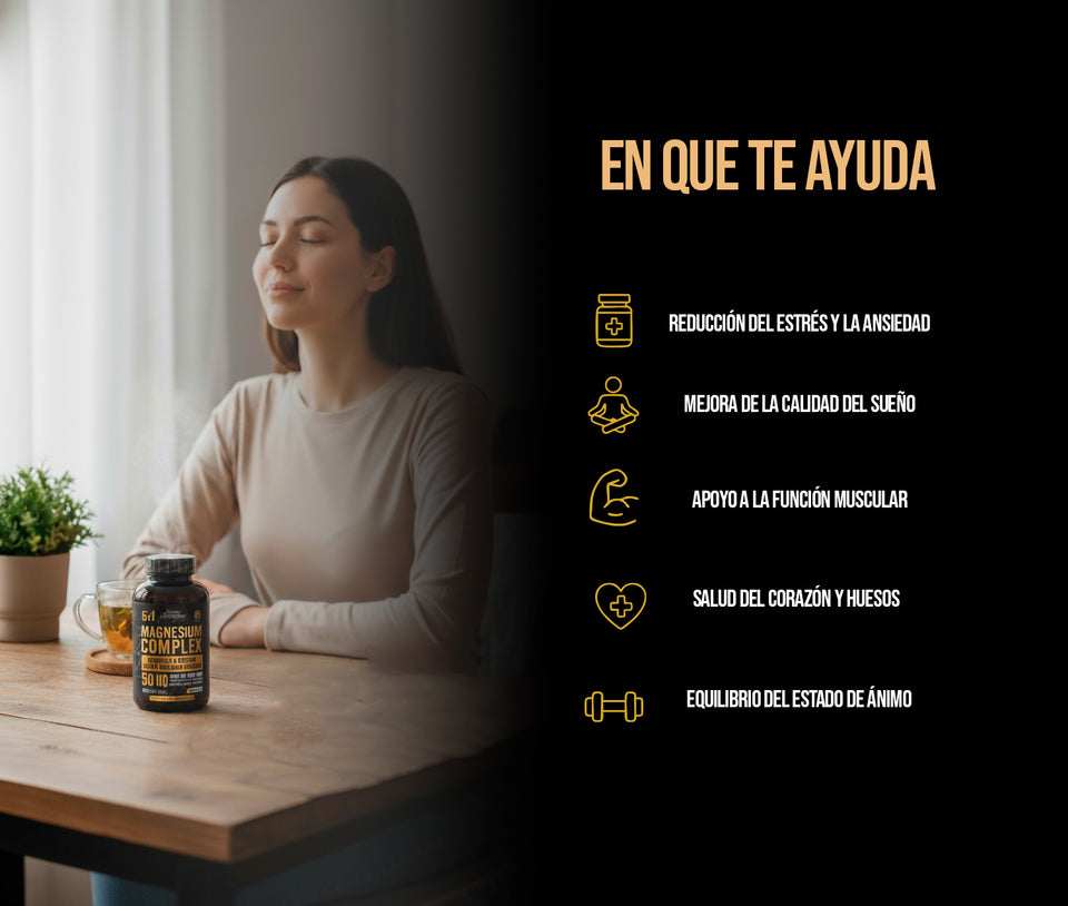 Magnesium Complex 5 en 1: La Solución de Alta Absorción para Dormir Profundo, Eliminar Calambres y Calmar el Estrés. 😴💪🧘‍♀️