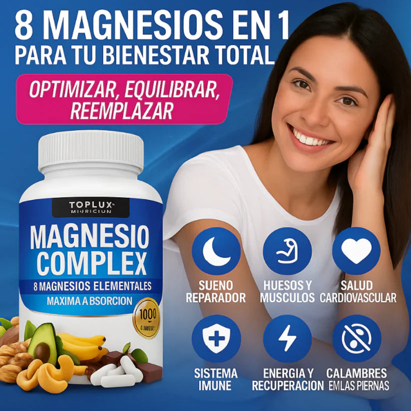 Magnesio Complex Importado de USA: dile adiós a la barriga hinchada, 😩cansancio, 🤯 dolores de cabeza y senos caídos con solo 2 cápsulas al día ☀️