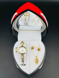 "Tesoro del Corazón: Conjunto de Joyas que Enciende el Amor"