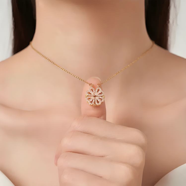 "Collar Trébol de 4 Hojas para la Buena Fortuna"