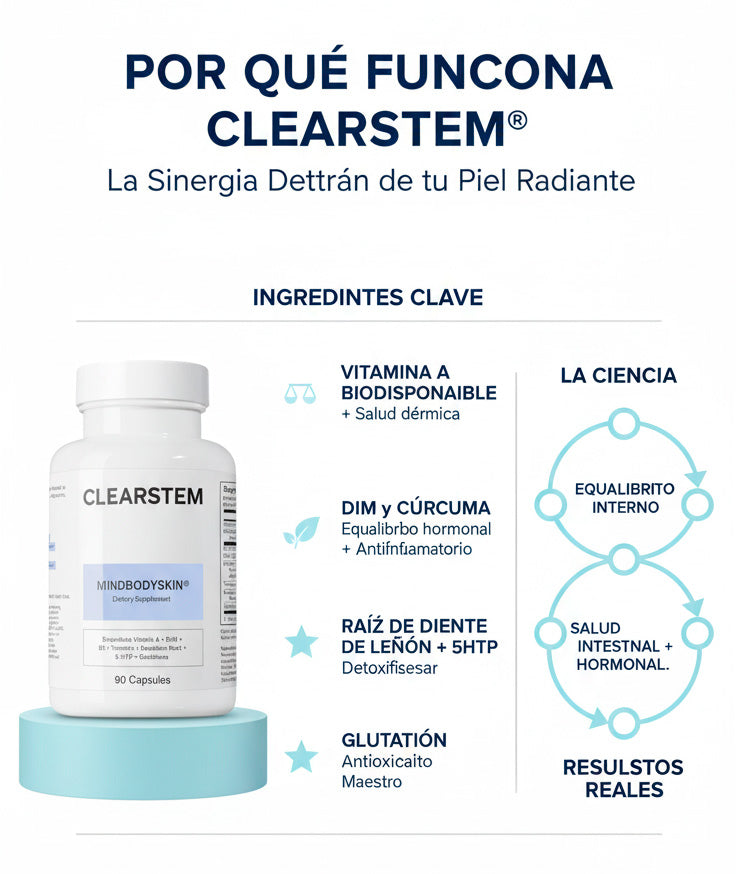 CLEARSTEM: Desintoxica Hoormonas, Calma el Estrés y Logra una Piel Clara desde el Interior