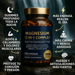 Con Magnesium 12 en 1 Complex:✨ Vuelve a despertar con ganas, no con cansancio😴Tu cuerpo puede sentirse joven otra vez 💪