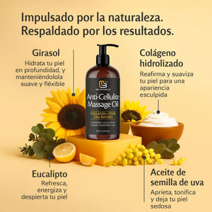 Naturals: Aceite para eliminar la celulitis con Colágeno hidrolizado + células madre vegetales
